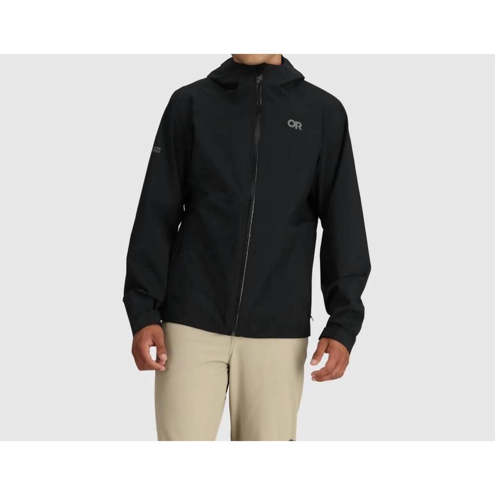 NEW OUTDOOR RESEARCH men's stratoburst rain jacket in black